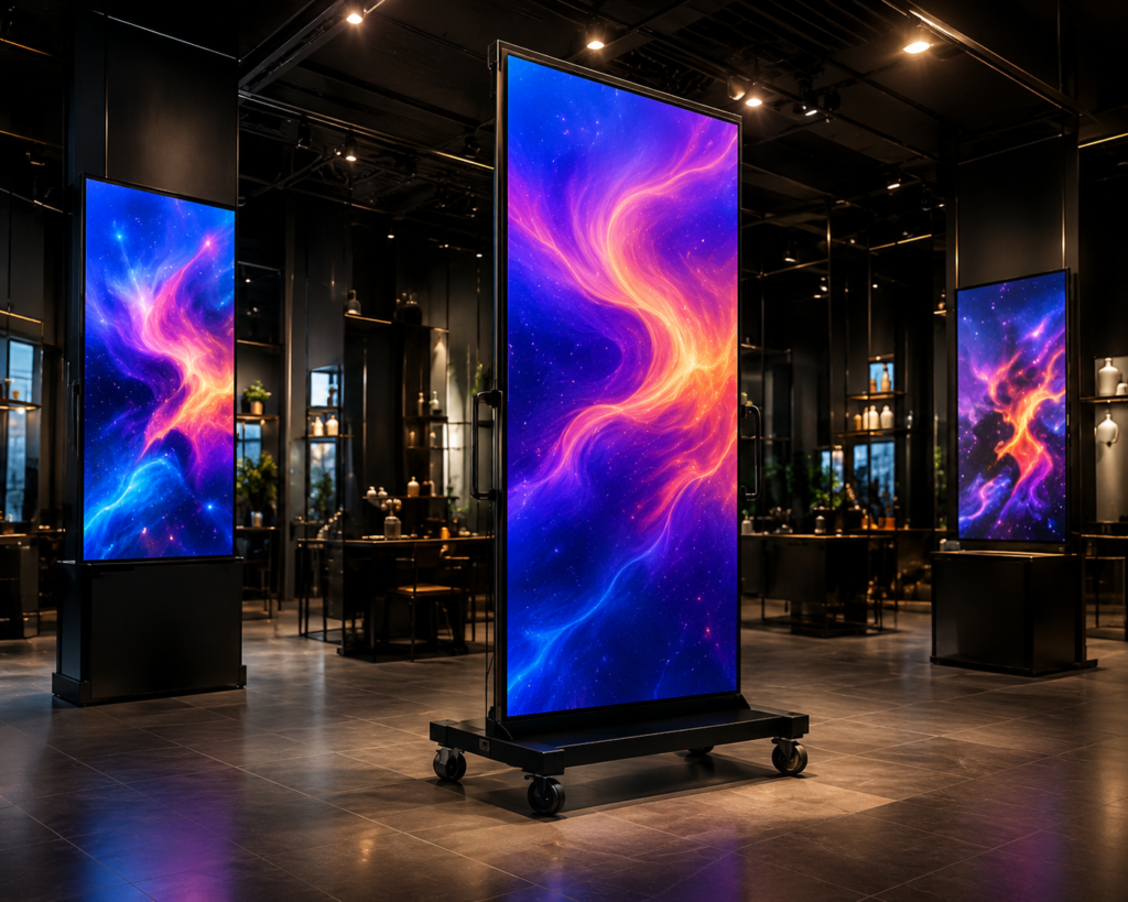 Flexible and Rollable LED Display at an Event Venue