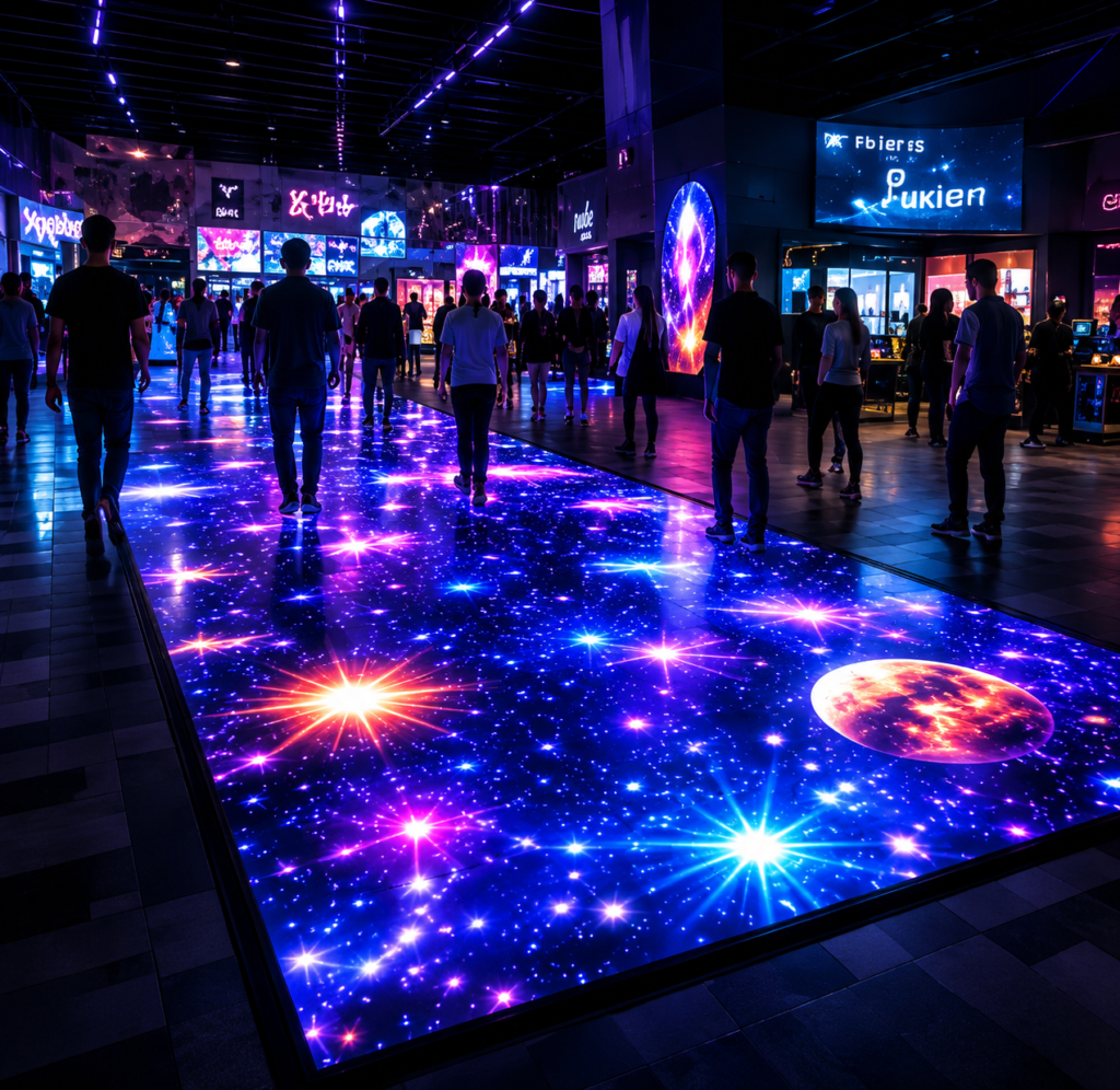 interactive led floor display at an event