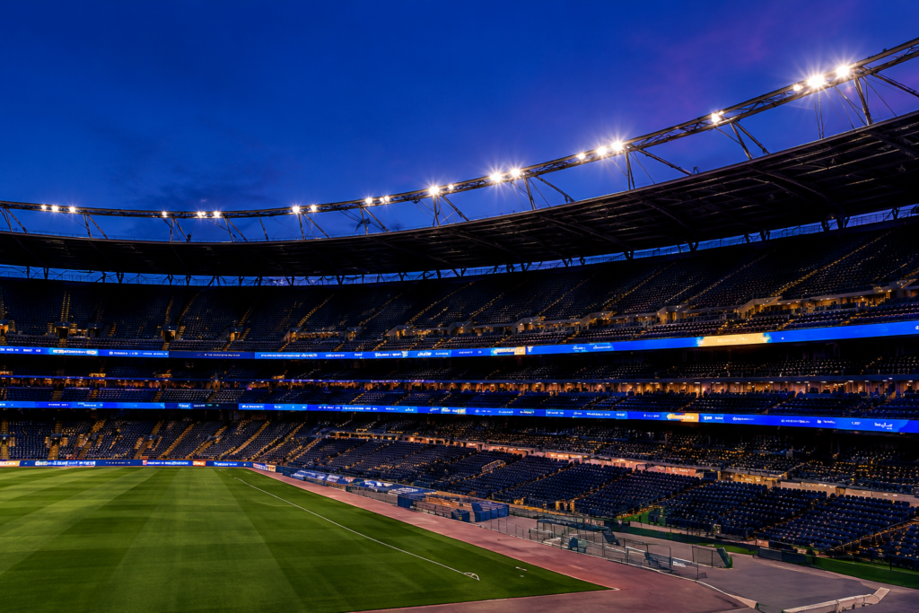 Perimeter LED Lighting at a Sports Stadium