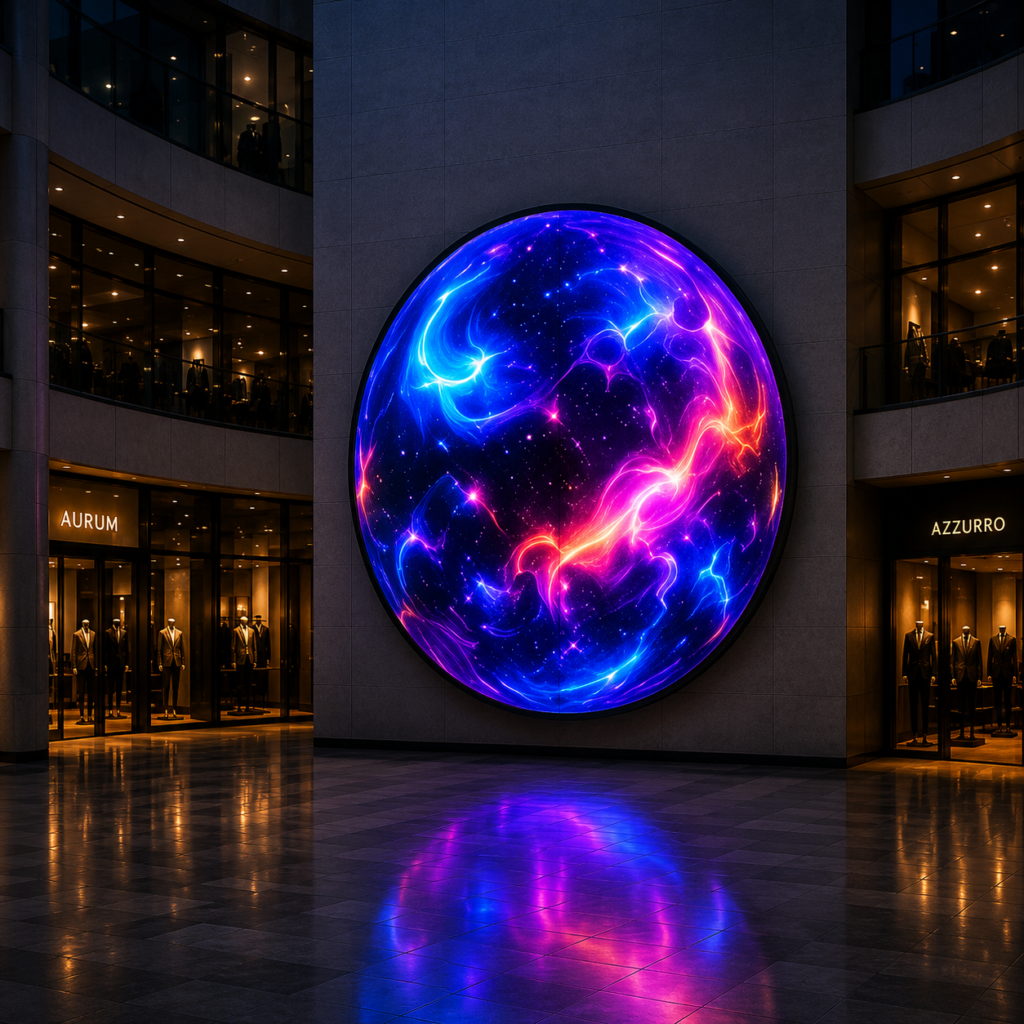 round LED display info