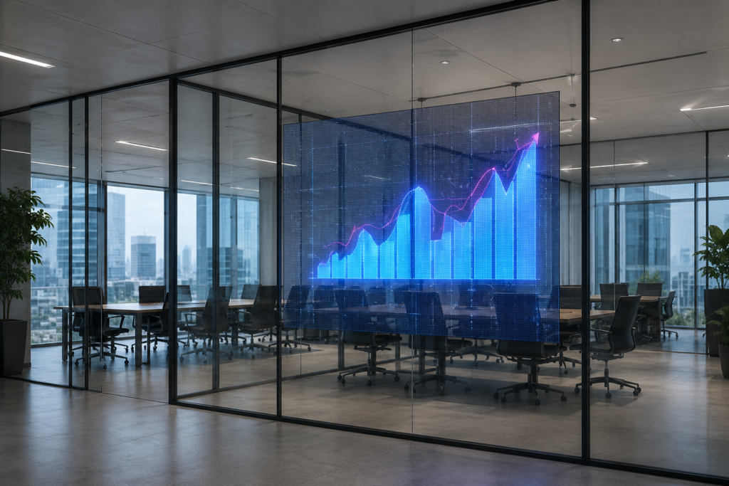 transparent led corporate office display