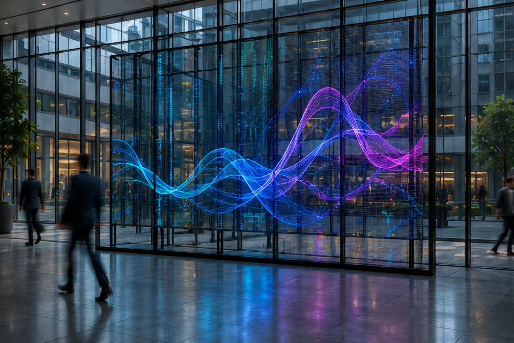 transparent LED display showcase